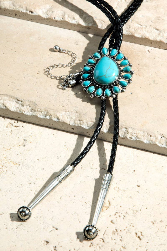 Western Bolo tie Necklace: TURQUOISE