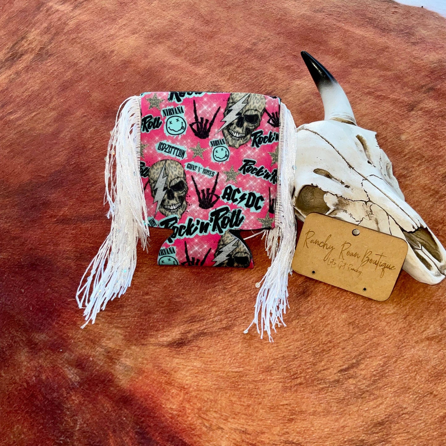 Western Graphic Slim & Regular Fringe Koozie: The World Needs More Cowboys / Slim