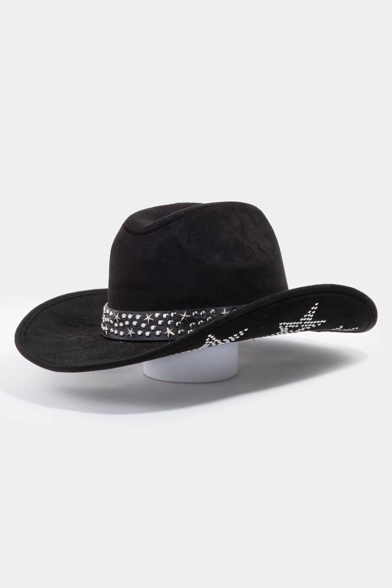 Embroidered Star Studded Western Cowboy Hat: GBK