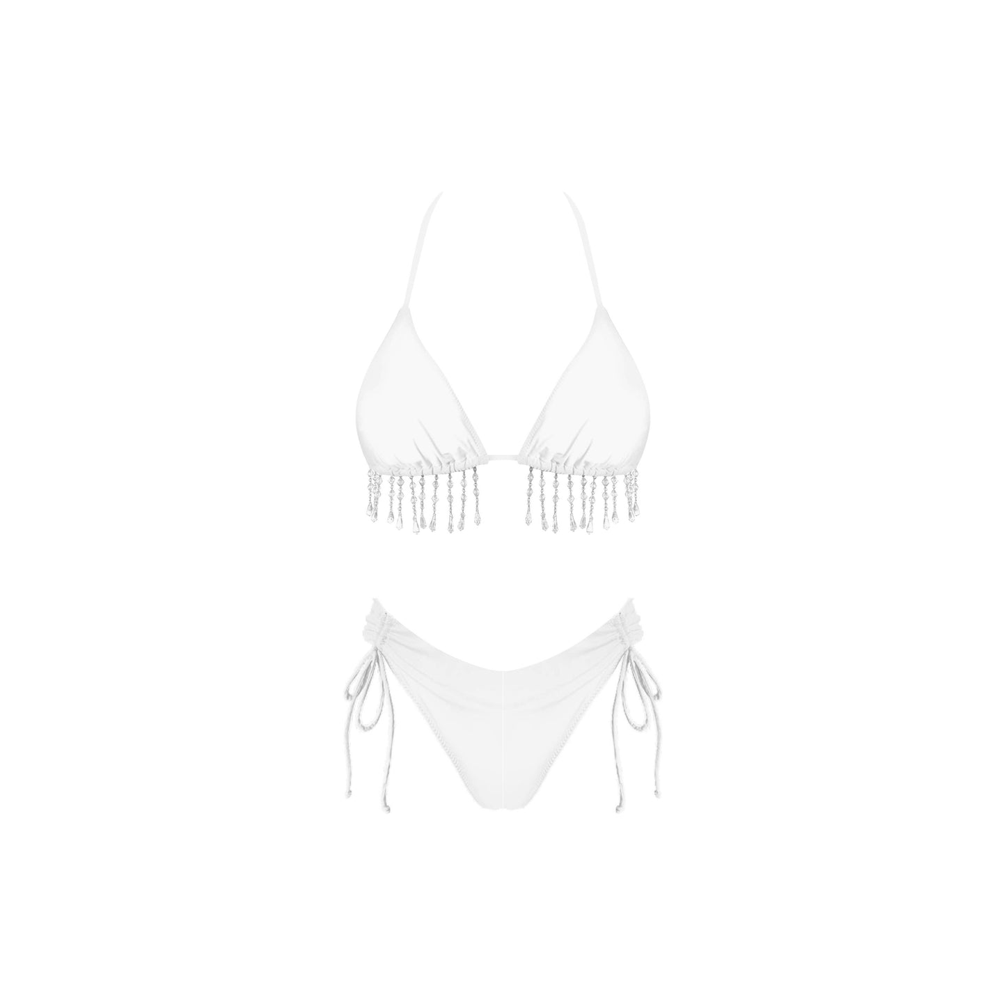 Pearl Drop Bikini Set: White