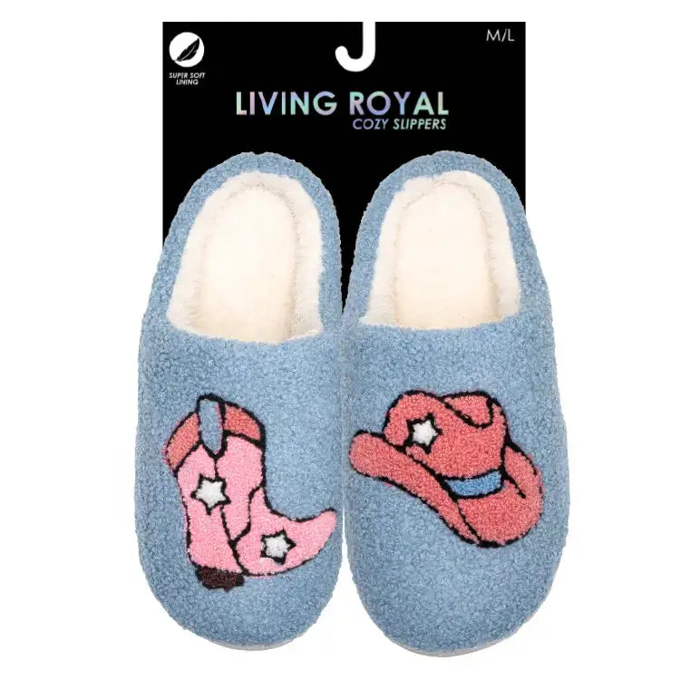 Indoor / Outdoor Slide Slippers - Cowgirl Boots