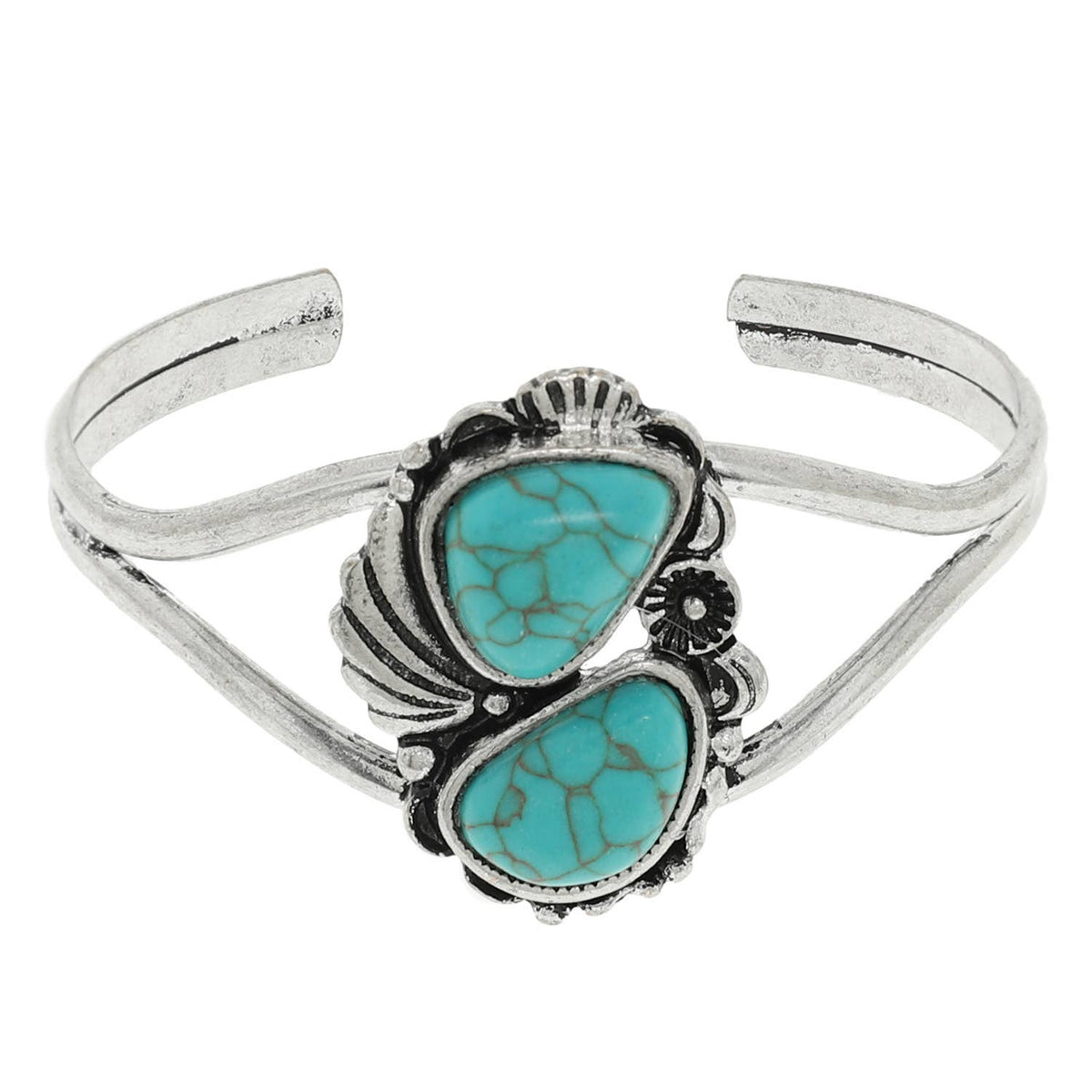 Western Turquoise Concho Cuff Bracelet