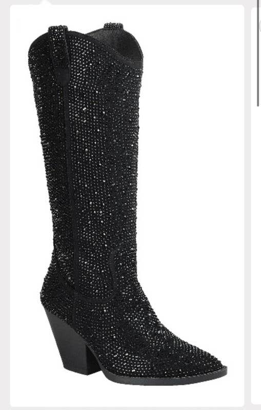 Sparkle Western Boots: Black
