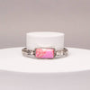 Western Rectangle Stone Bar Stretch Bracelet : Fuchsia