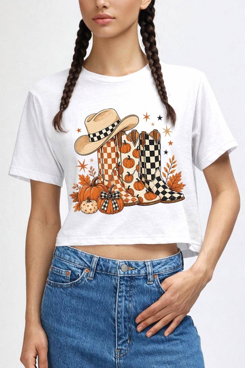 Cowgirl Boots & Pumpkins Boxy Tee