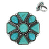 Western Cluster Ring with Turquoise Stones