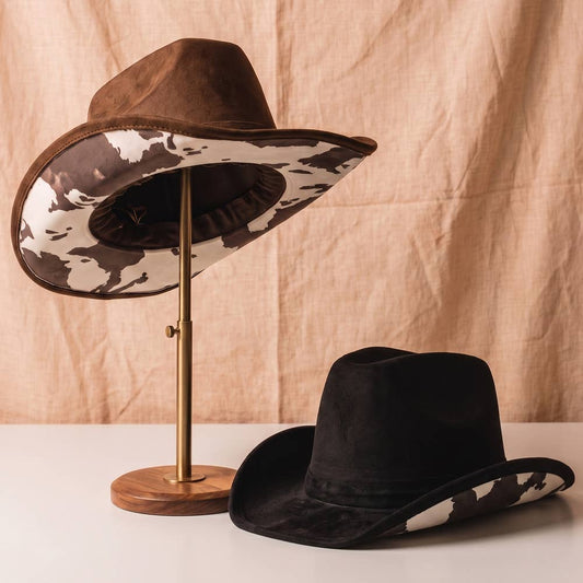 Cow Print Suede Cowboy Hat