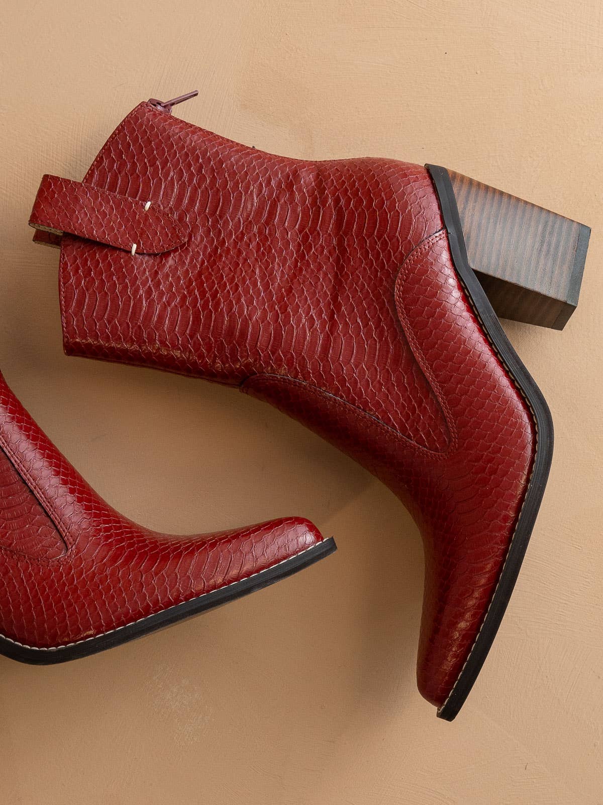 The Tara | Red Two paneled western boot