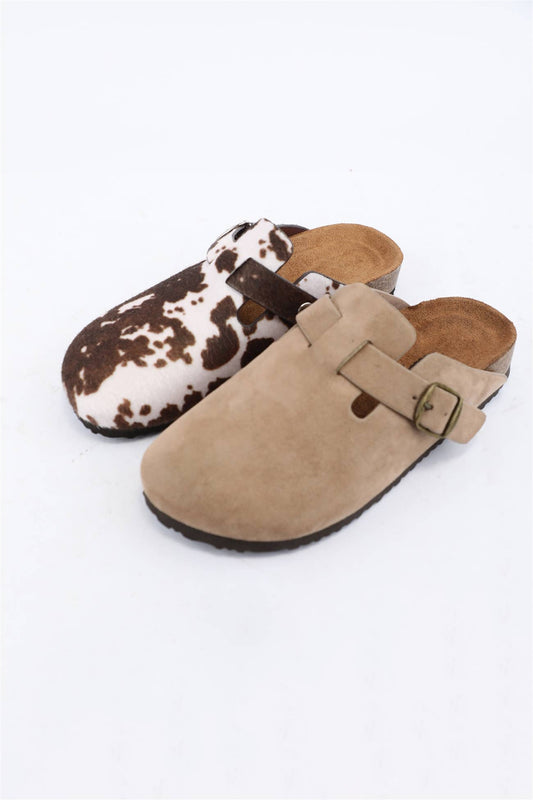 CORK CUSHIONED SLIP ON SL: BROWN COW