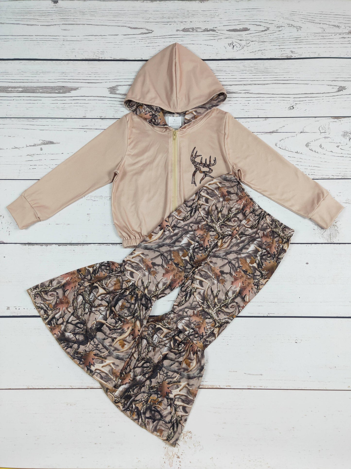 Kids Deer Jacket Camo Printed Set