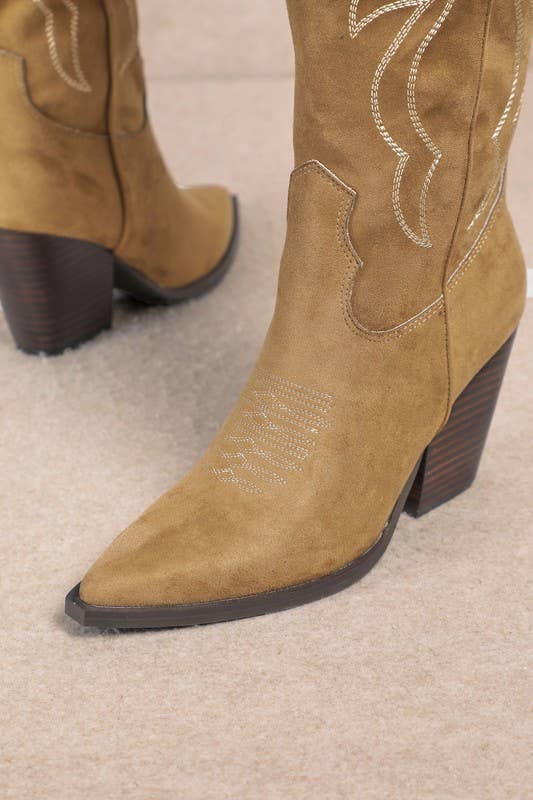 ABBY: Khaki Cowgirl Boot