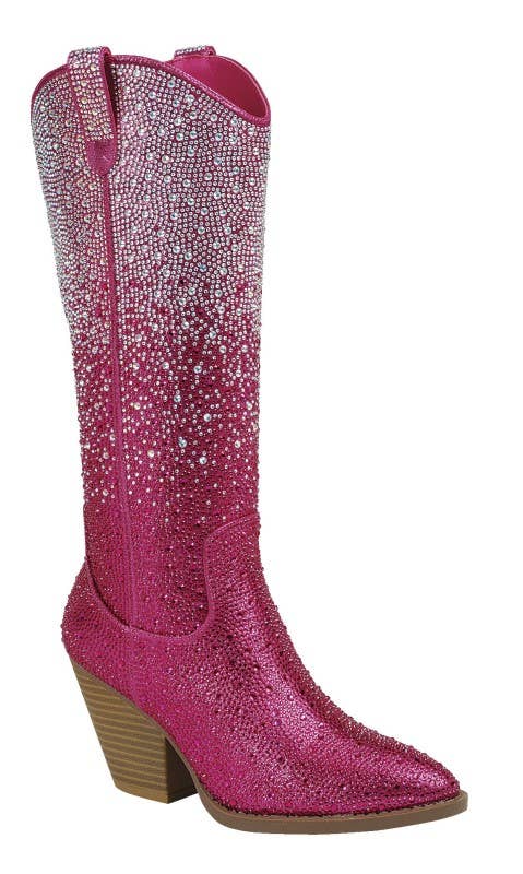 Sparkle Western Boots: Fuschia Multi