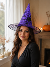 Halloween Witch Hat with Spiderweb Foil