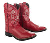TuffRider Children's Fire Red Floral Western Boot: Red