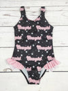 Cowgirl One Piece Girls Summer Swimsuit