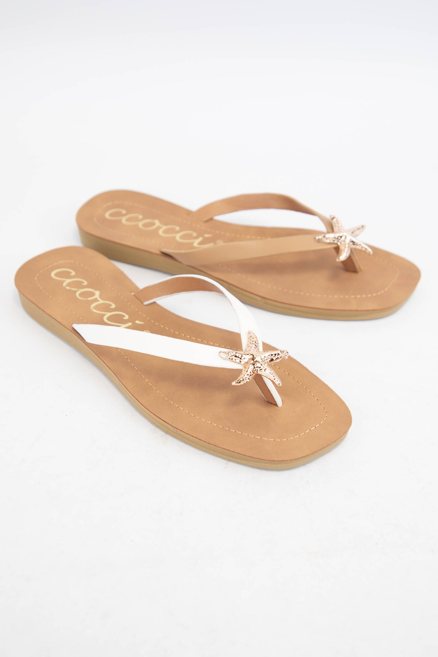 MISTY GOLDEN STARFISH DECOR THONG STRAP SANDAL