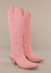 Faye Pink Suede Western Boots