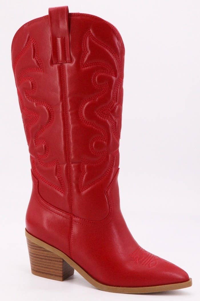 Red Western Boots: Red