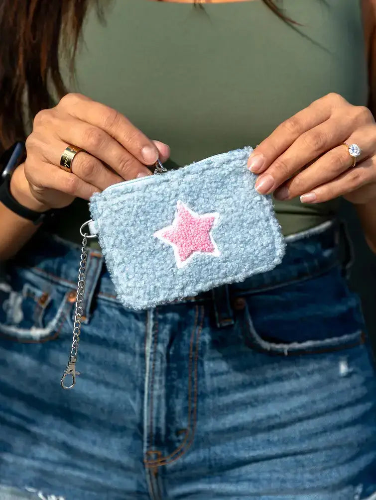 Keychain Pouch - Western Rodeo Cowgirl - Clear & Pink