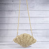 Pearl Beaded Straw Crochet Shell Bag