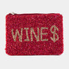 Wines Beaded Coin Purse