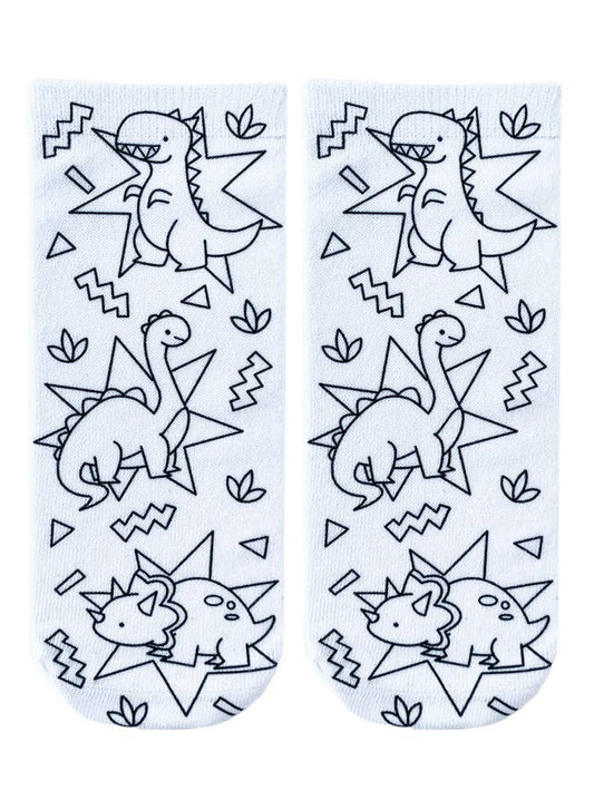 Ankle Socks - DIY Coloring Kit - Days of the Dinosaurs