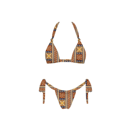 Autumn Breeze Bikini Set: BROWN / S-M-L(3-2-1)