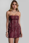 ARIZONA Embroidered Western Strapless Bodycon Mini Dress