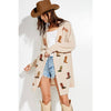 Cowgirl boots print Knit casual style Cardigan