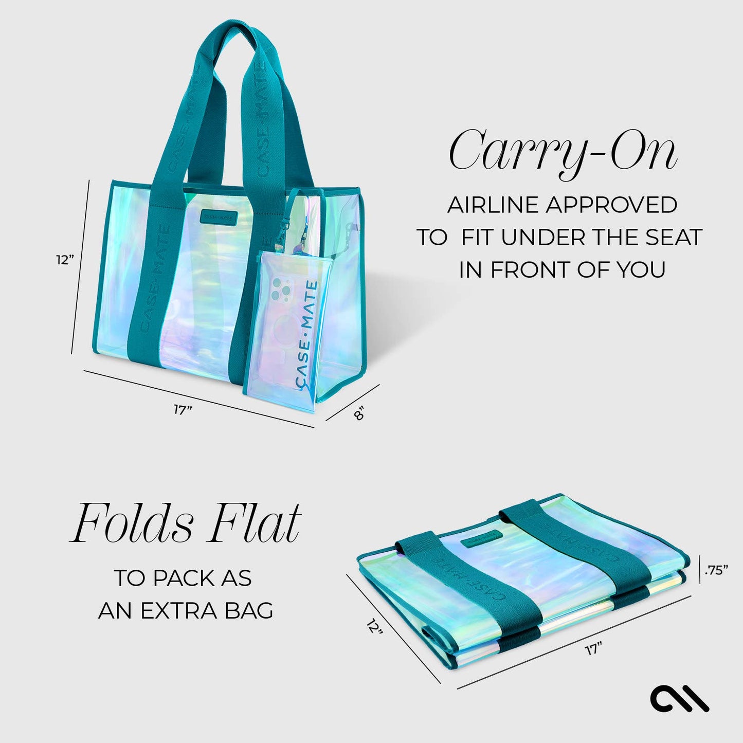 Case-Mate Soap Bubble Beach Tote Shoulder Bag - Emerald Blue