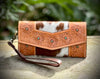 Cowhide Leather Wallet Wristlet Western Rodeo