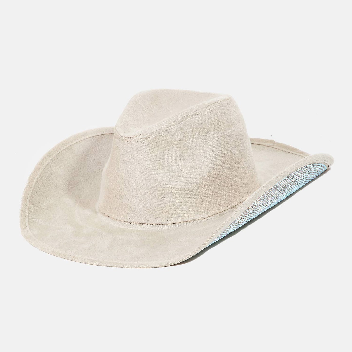 Suede Rhinestone Studded Western Cowboy Hat