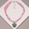 Western Heart Scarf Necklace with Turquoise Pendant