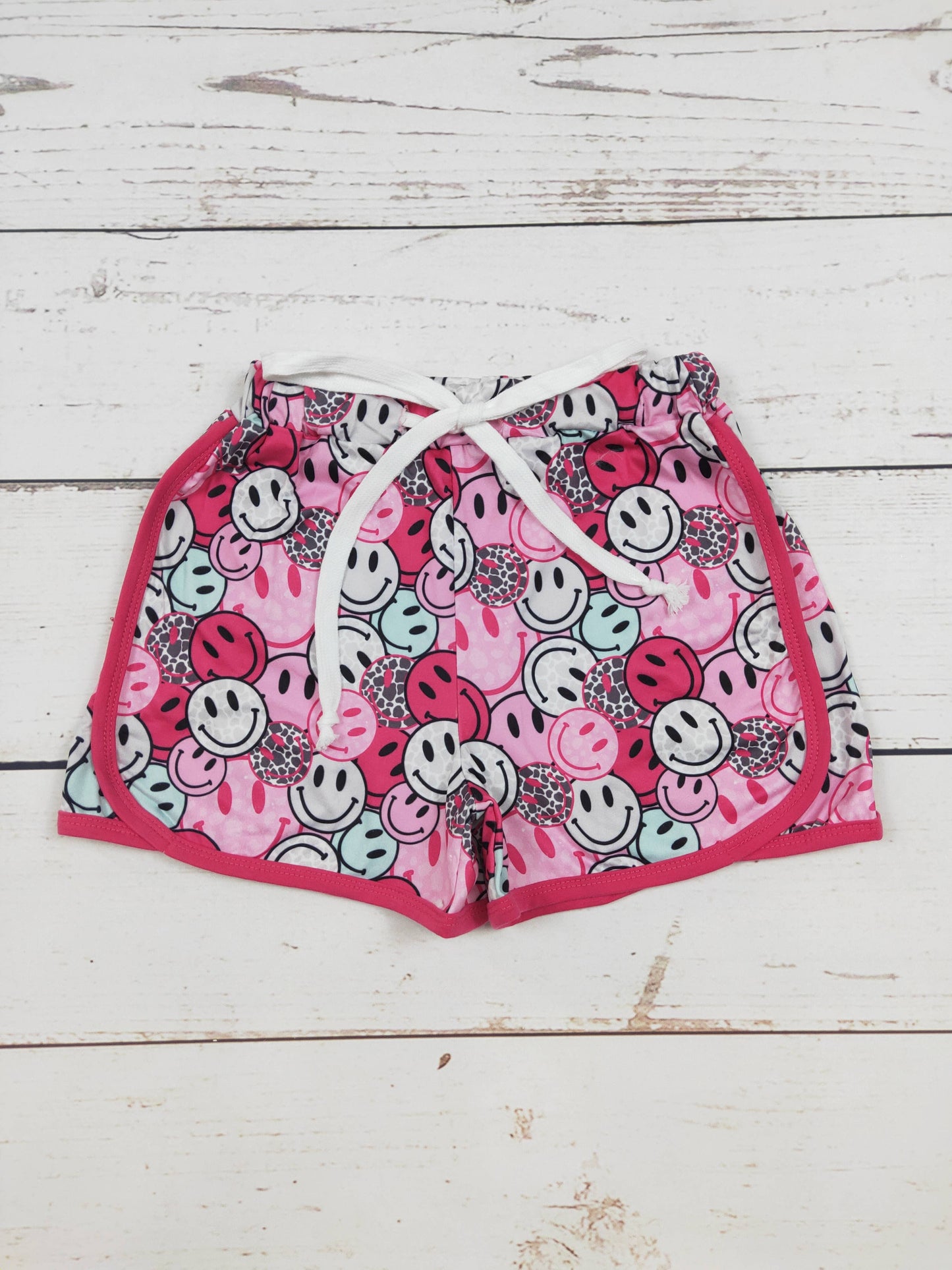 Girls Cheetah Smile Printed Shorts