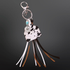 Cow Tag Tassel Vegan Leather Keychain