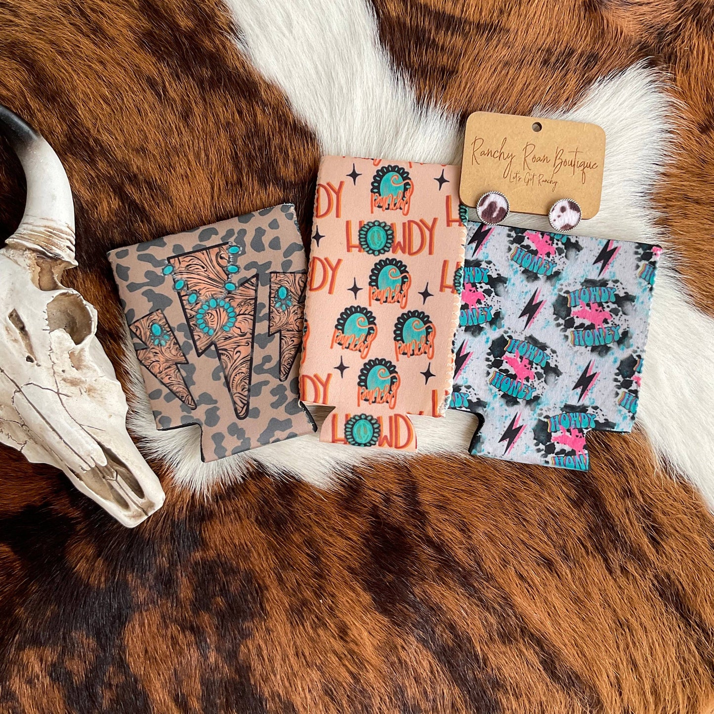 Western Koozie: Howdy Turquoise