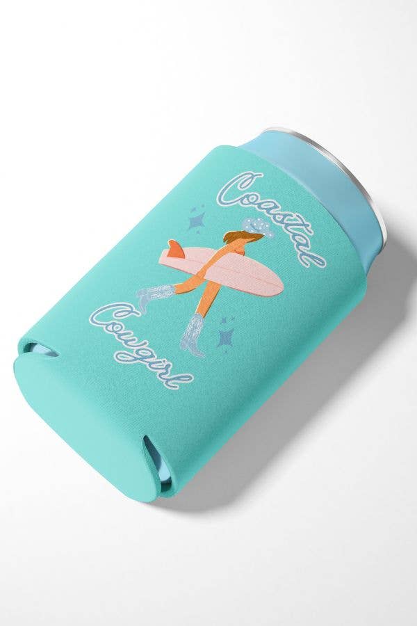 Brunette Coastal Cowgirl Can Cooler
