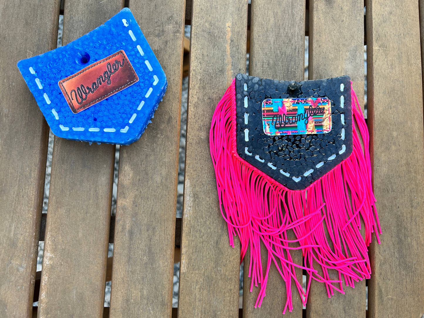 Cowboy Jean Pocket Western Flare Car Freshies: Leather & Spice / With Fringe