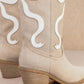 RUBY BOW SWIRLING PATTERNED WESTERN BOOTS: WHITE/ LIGHT BLUE / B12