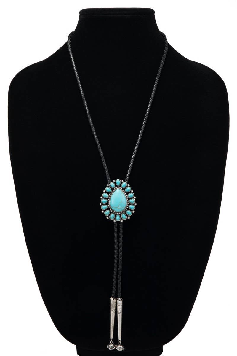 Western Bolo tie Necklace: TURQUOISE