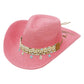 Blue Starfish Straw Coastal Cowgirl Hat: TAN / ONE SIZE