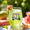 Golf Cart Stemless Wine Glass