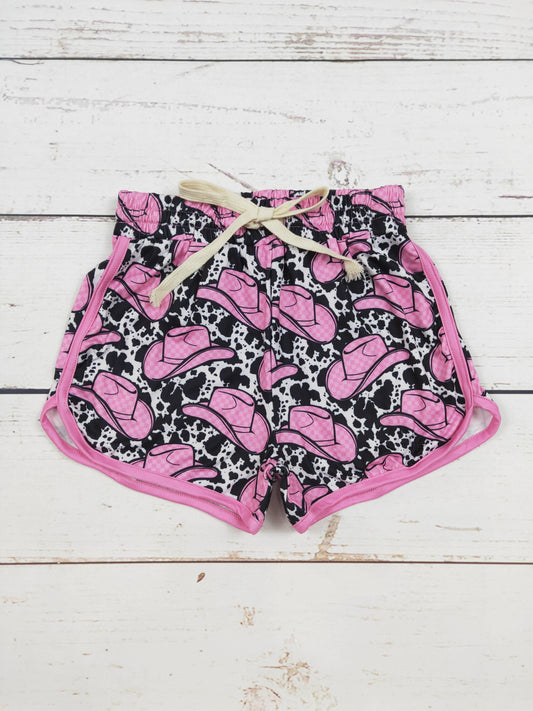 Girls Hat Cows Printed Western Shorts