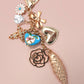 BAG CHARM-OCEAN PORCELAIN HEART FISH CROSS FLOWER | 80K064: Gold