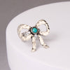 Western Turquoise Hammered Bow Cuff Ring