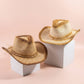 Ombre Honeycomb Knit Weave Straw Cowboy Hat