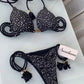 Ladies String Tie Halter Strap Sexy Bikini Set