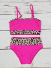 Cheetah Two Piece Girls Summer Swim Set