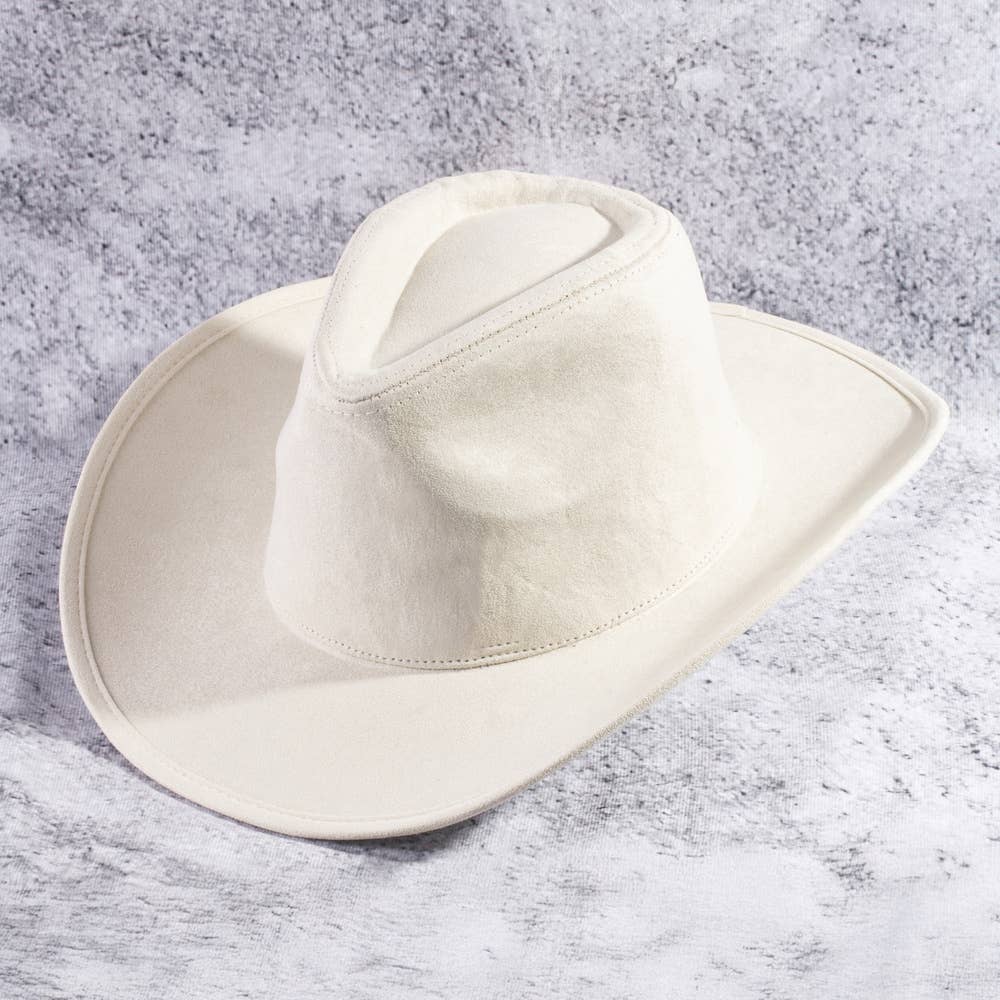 Wide Brim Suede Rhinestone Studded Western Cowboy Hat: IV