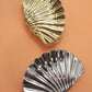 SEASHELL  GOLD SILVER ALLOY HAIR CLAW HAIR CLIP | 40H934: Gold
